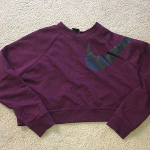 Purple Nike cropped hoodie